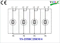 255v / 385v مانعة الصواعق الحالية ، النوع 1 و 2 صواعق الطفرة الكهربائية